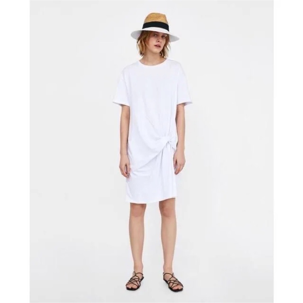 ZARA BASIC | midi dress with knot detail